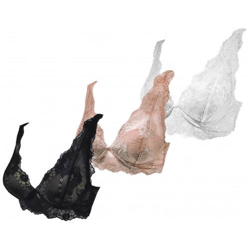 Reggiseno Lormar Gem Bralette, Tutto In Pizzo Con Coppe Push-up Volumizzante Invisibili In Gel Reggiseno Lormar Gem Bralette, Tutto In Pizzo Con Coppe Push-up Volumizzante Invisibili In Gel